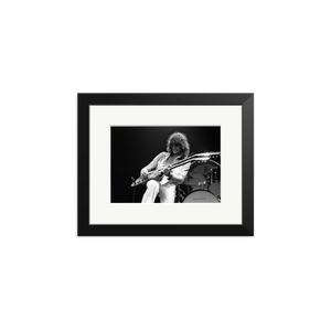 Jimmy Page playing on tour 1977 Framed Print Black Small