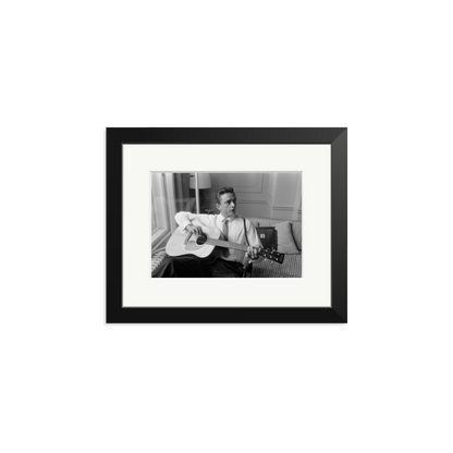 Johnny Cash at the Savoy Hotel Framed Print Black Small