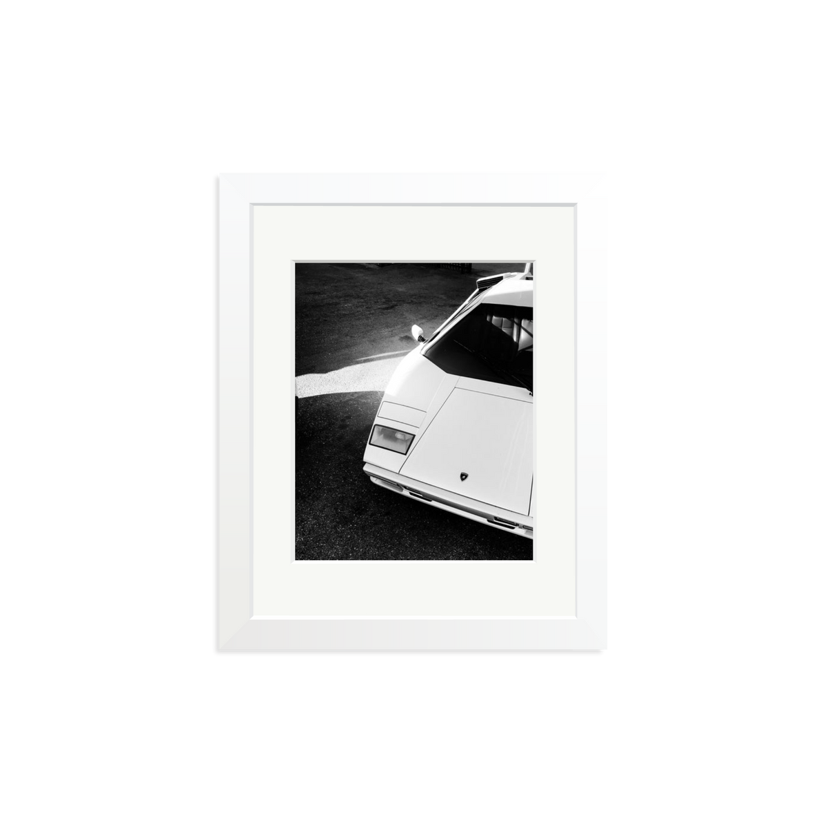 Lamborghini Countach in LA Framed Print White Small