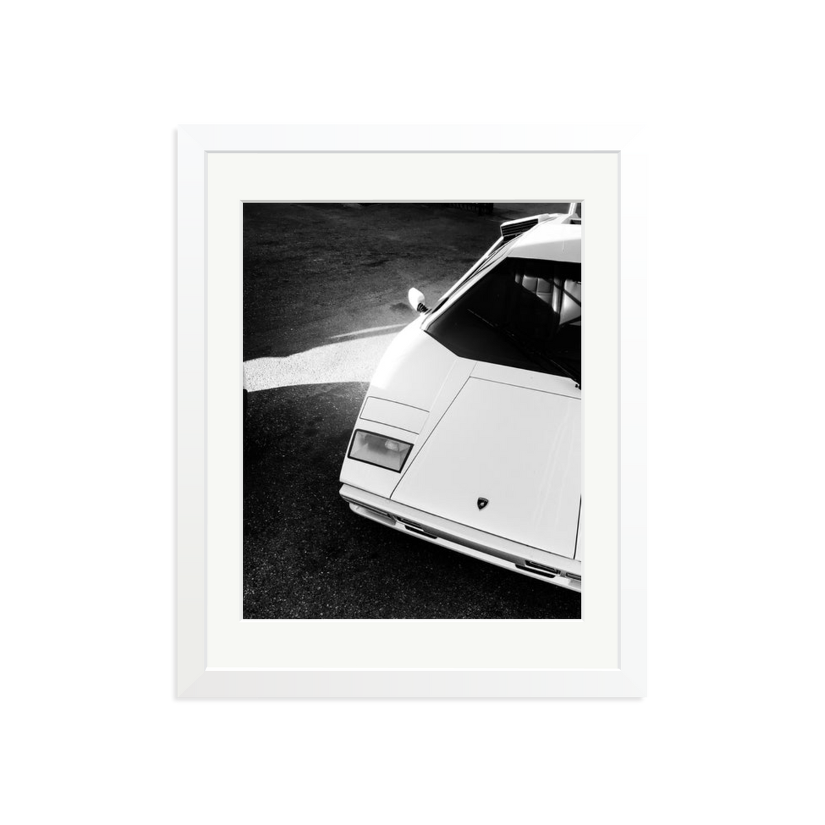 Lamborghini Countach in LA Framed Print White Medium
