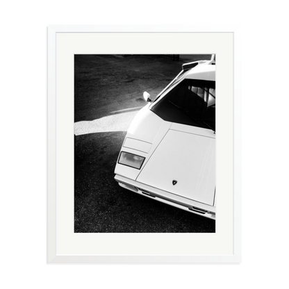 Lamborghini Countach in LA Framed Print White XL