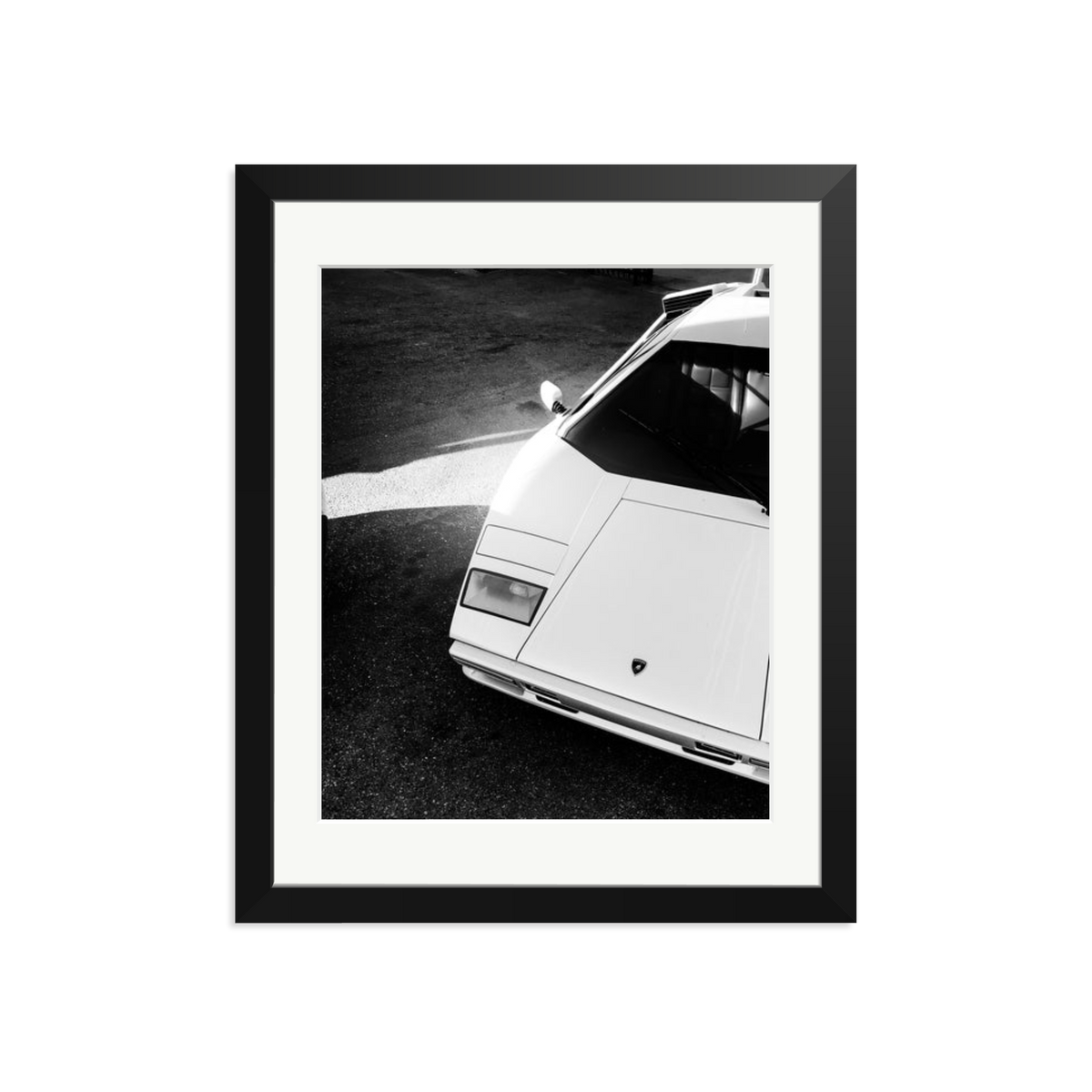 Lamborghini Countach in LA Framed Print Black Medium