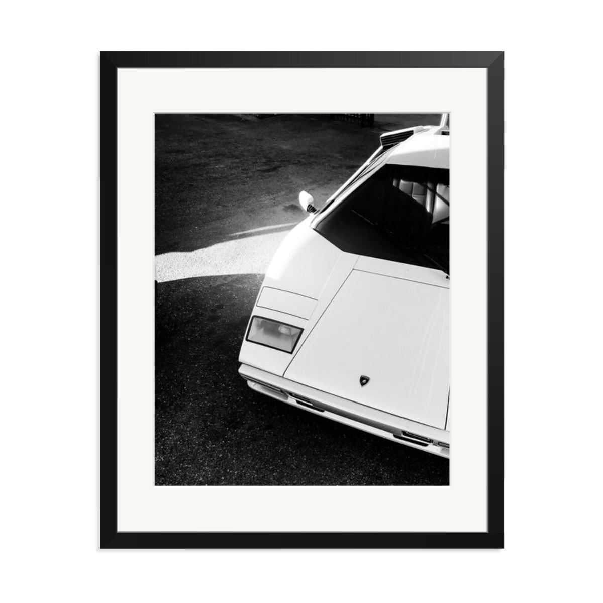 Lamborghini Countach in LA Framed Print Black XL