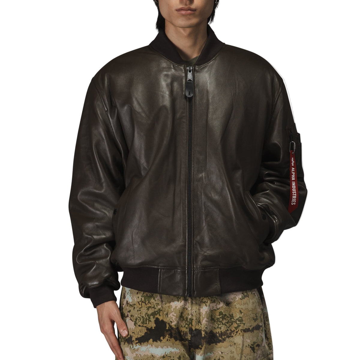 Alpha Industries Leather MA-1 Flight Jacket