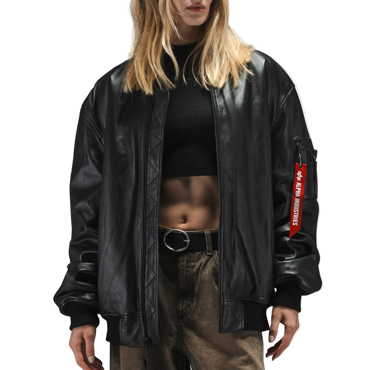 Alpha Industries Leather MA-1 Flight Jacket