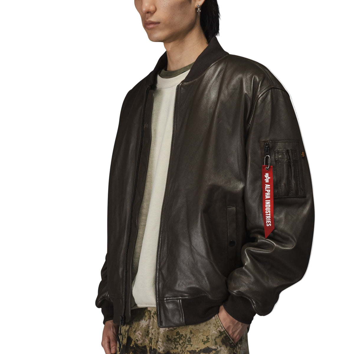 Alpha Industries Leather MA-1 Flight Jacket