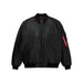 Alpha Industries Leather MA-1 Flight Jacket - BLACK