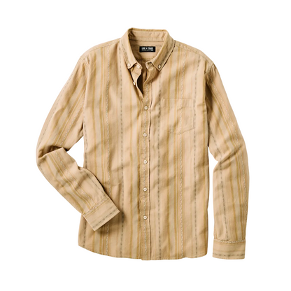 Line of Trade Frank Shirt Tan Jacquard Stripe