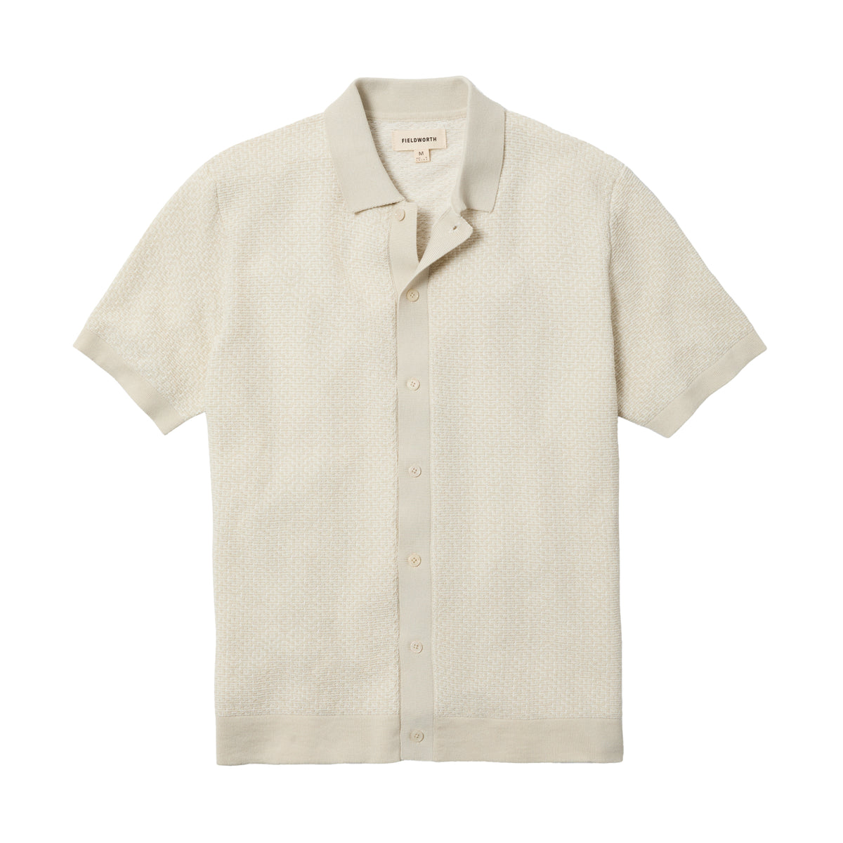 Line of Trade Jacquard Button Front Polo Ivory