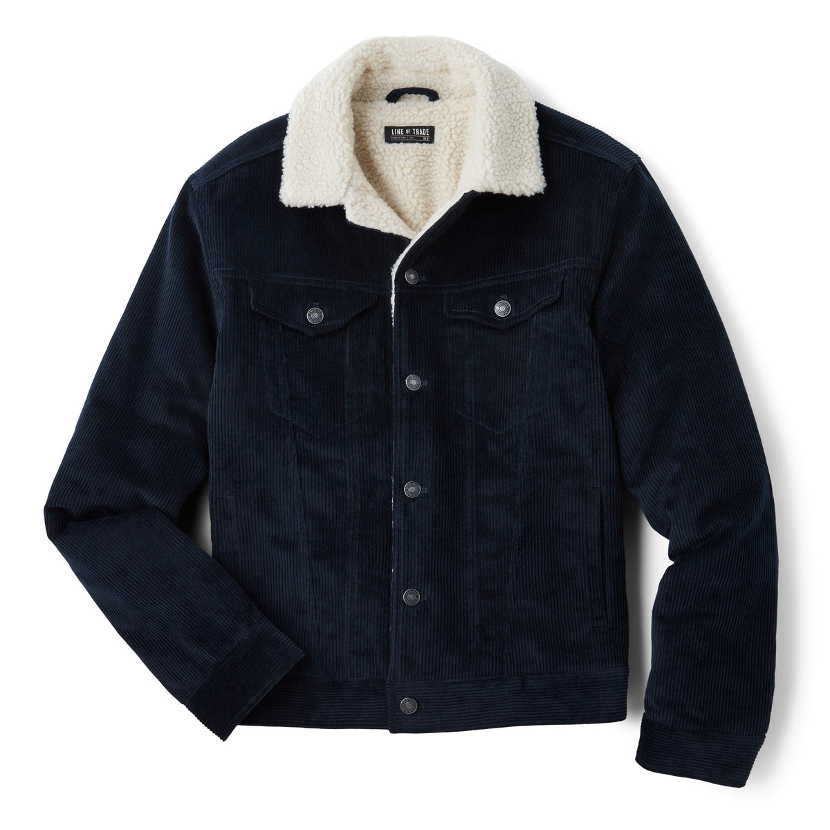 Line of Trade Montana Fleece-Lined Corduroy Trucker Jacket Midnight