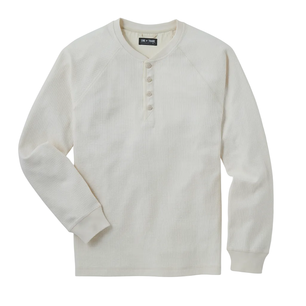 Line of Trade Waffle Henley Bone