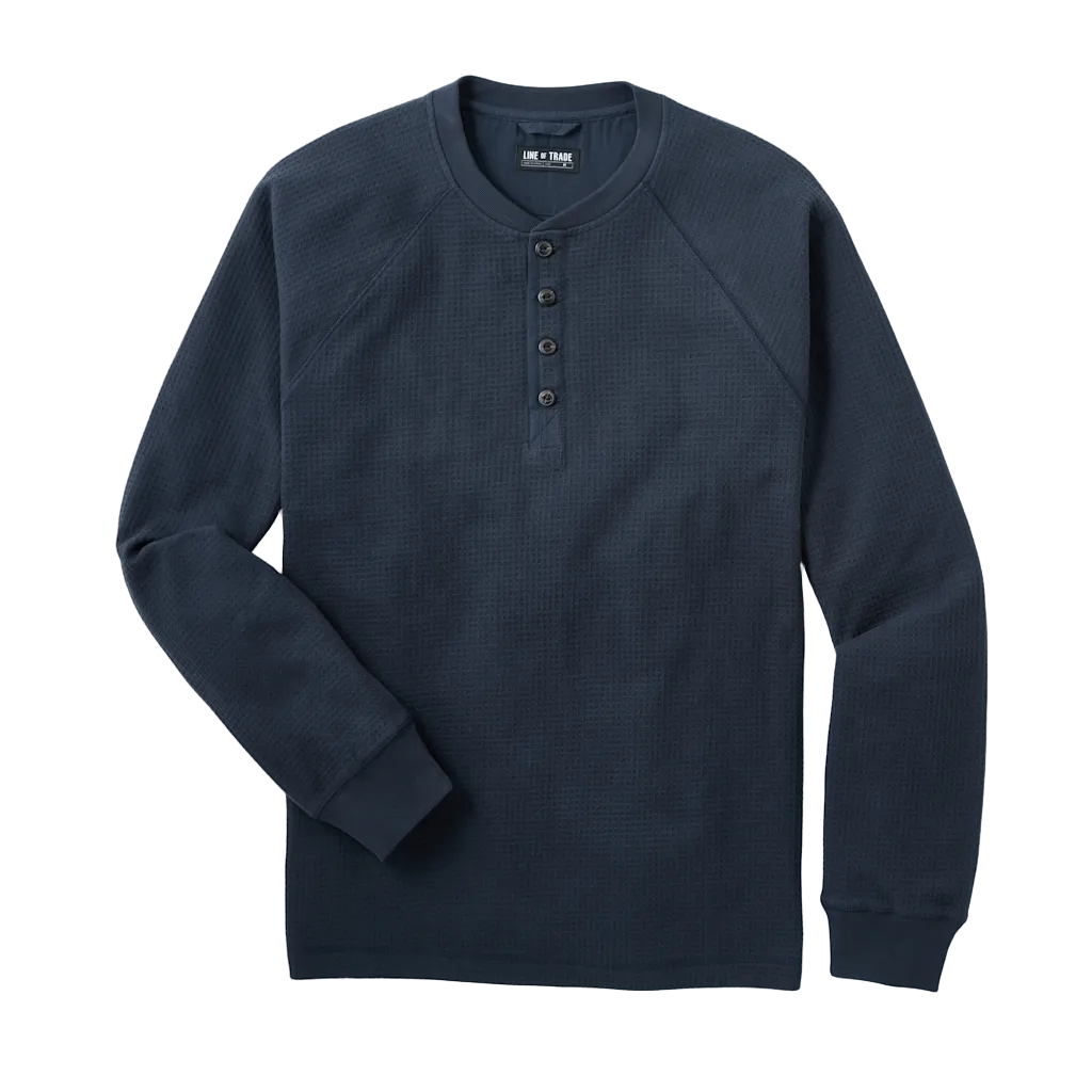 Line of Trade Waffle Henley Midnight