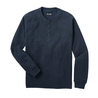 Line of Trade Waffle Henley Midnight