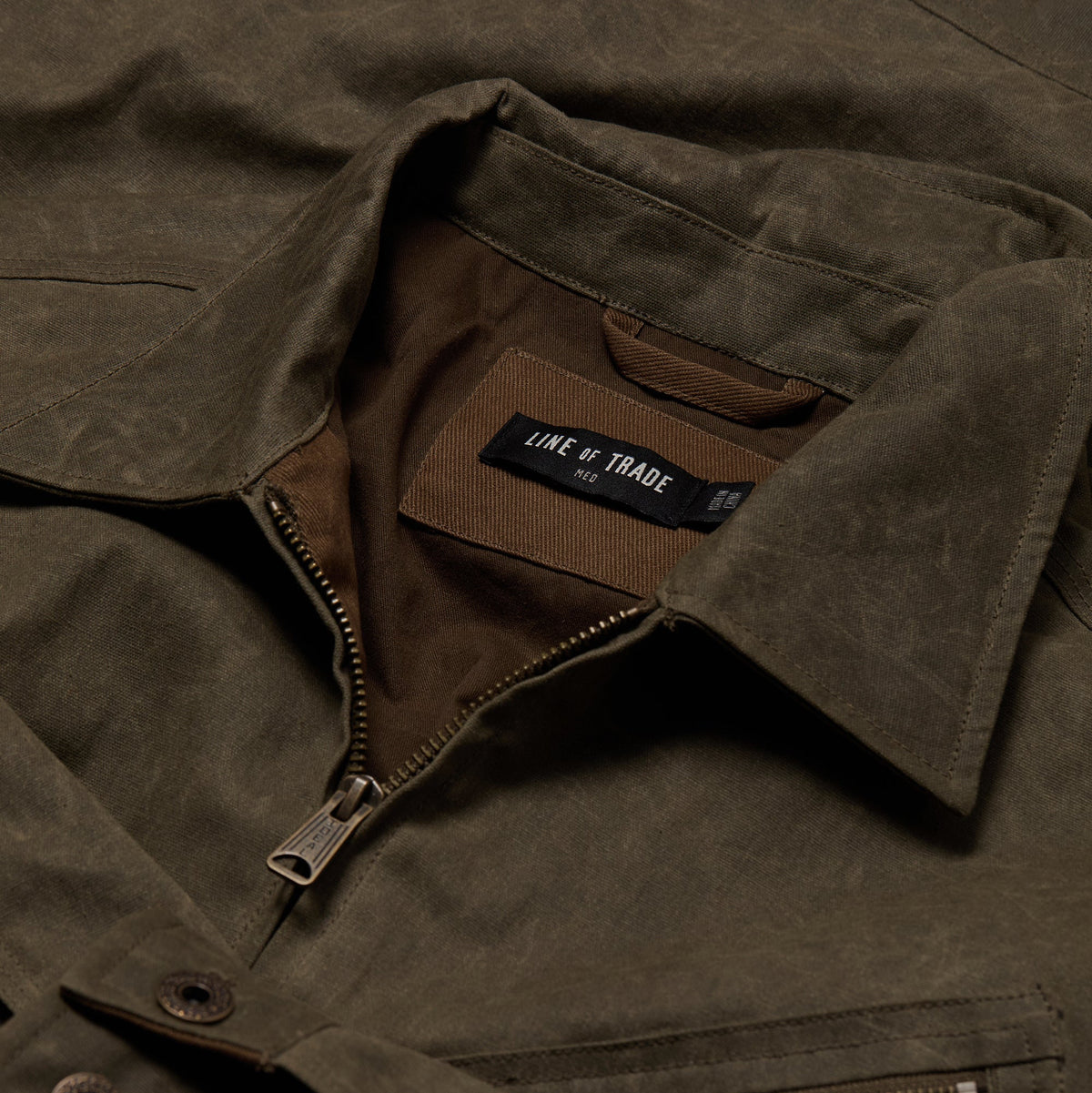 Line of Trade Waxed Zip Trucker Jacket