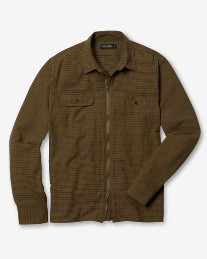 Brewer Zip Shirt Olive Grid