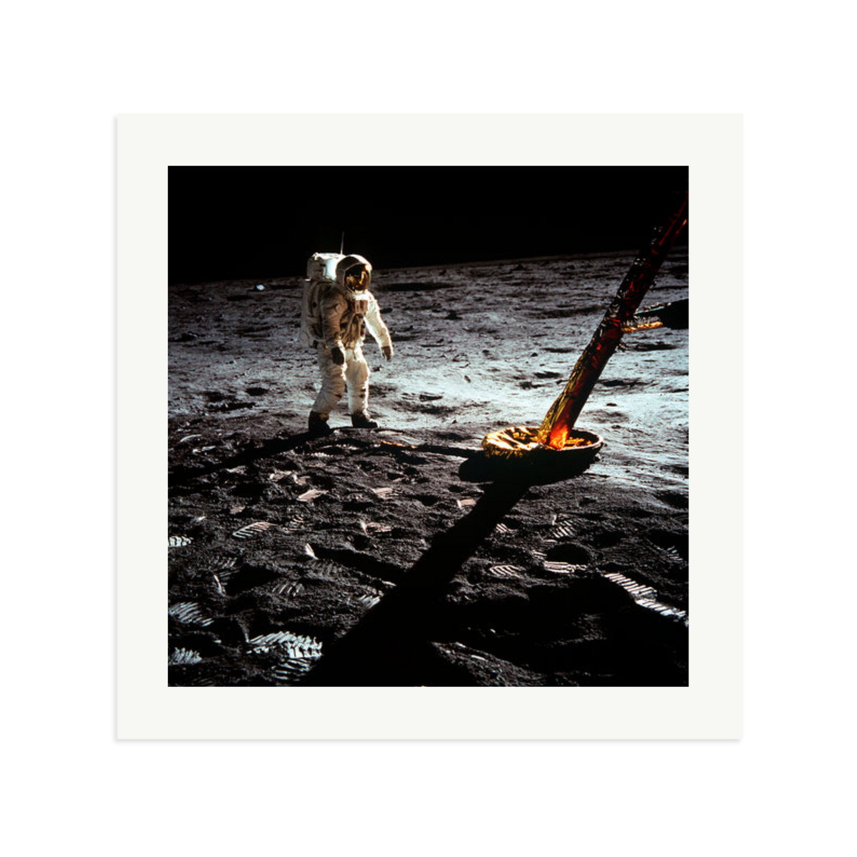 Buzz Aldrin On The Moon Framed Print Print Only XL