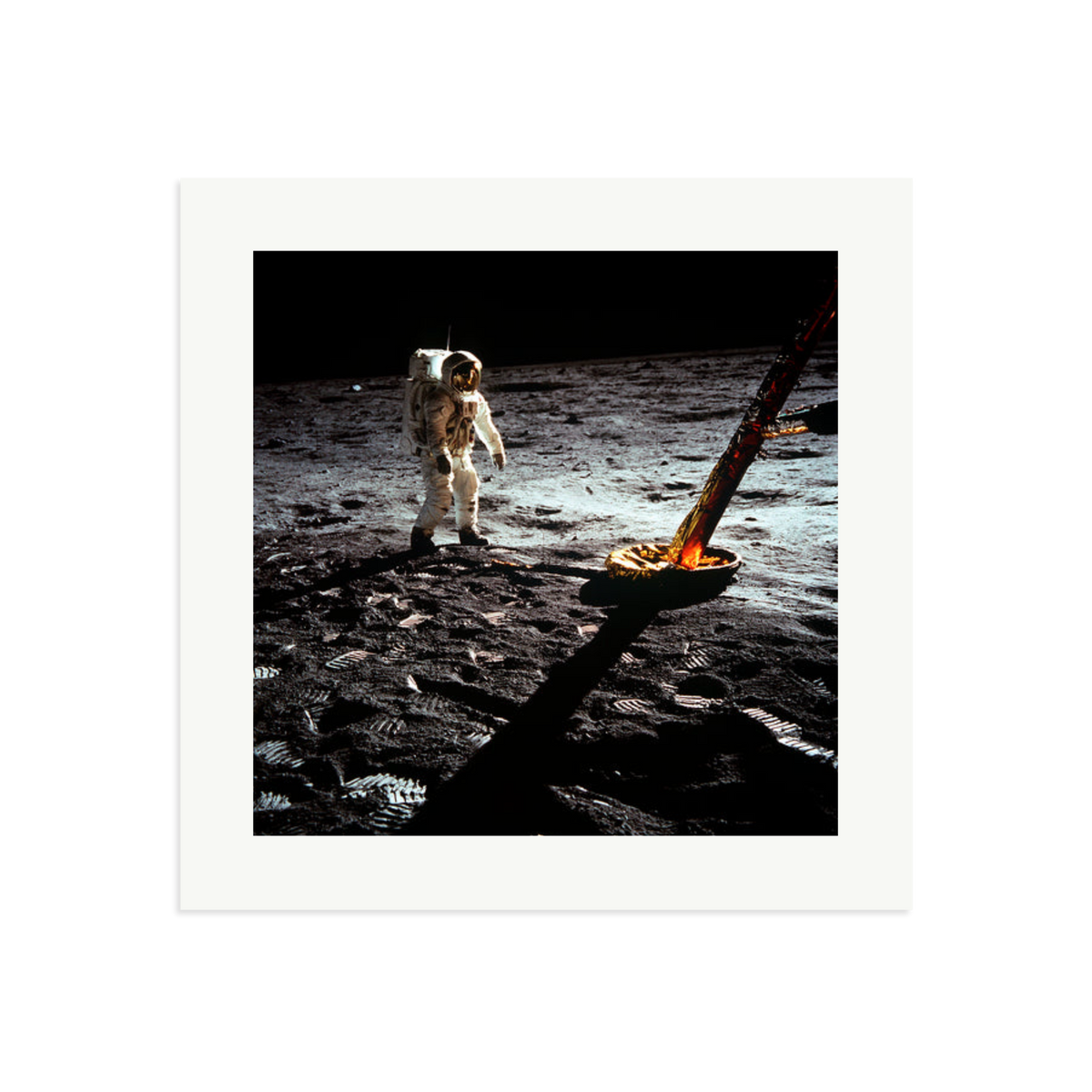 Buzz Aldrin On The Moon Framed Print Print Only Large