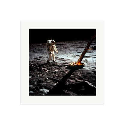 Buzz Aldrin On The Moon Framed Print Print Only Large