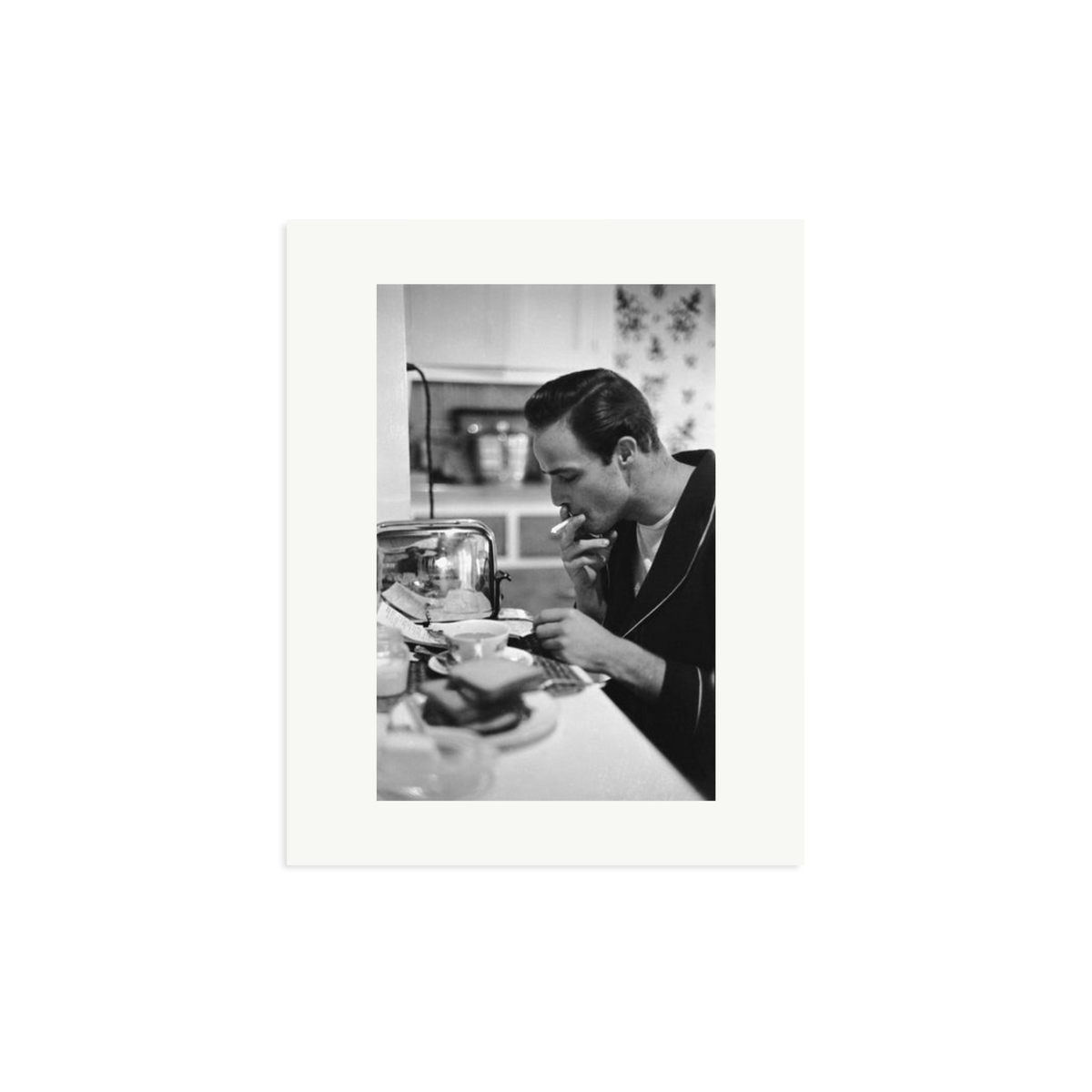 Marlon Brando Reading a Script Framed Print Print Only Medium