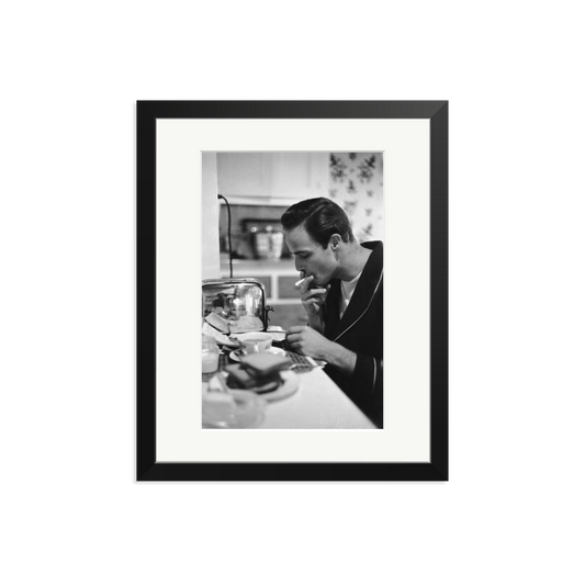 Marlon Brando Reading a Script Framed Print Black Medium