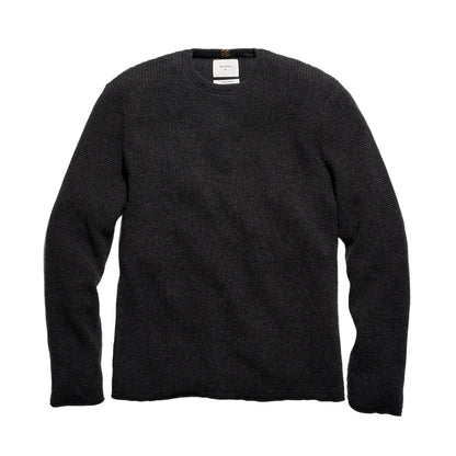 Billy Reid Martin Mini Waffle Crew Charcoal Heather