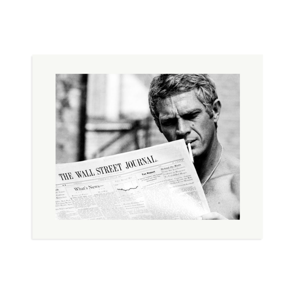 Steve McQueen WSJ Thomas Crown Affair Framed Print Print Only XL
