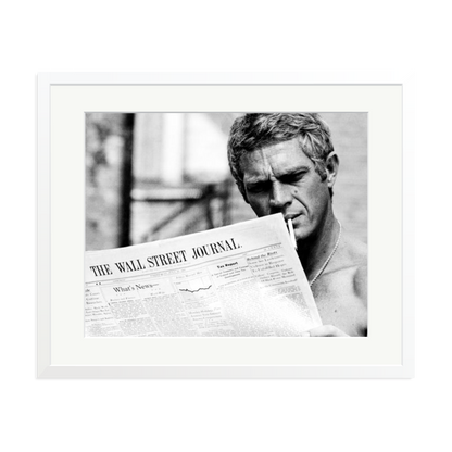 Steve McQueen WSJ Thomas Crown Affair Framed Print White XL