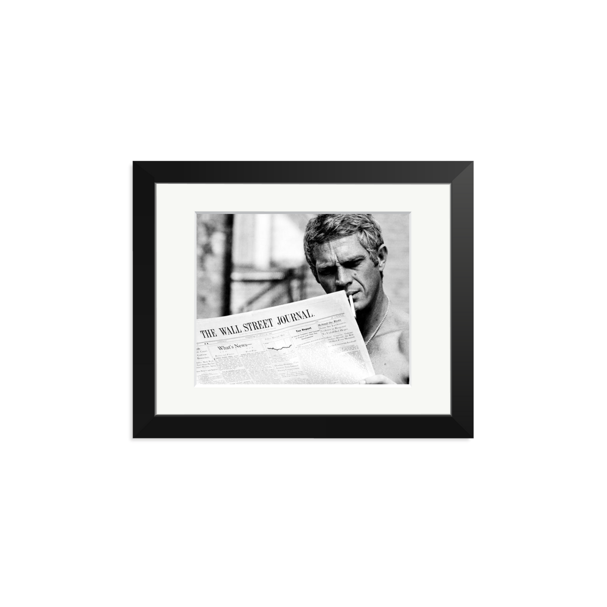 Steve McQueen WSJ Thomas Crown Affair Framed Print Black Small