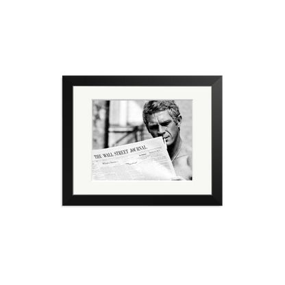 Steve McQueen WSJ Thomas Crown Affair Framed Print Black Small