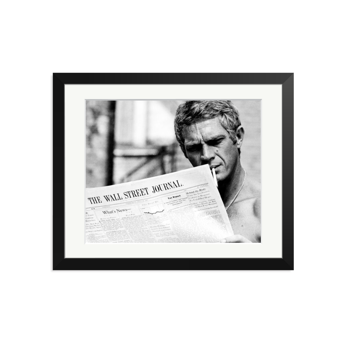 Steve McQueen WSJ Thomas Crown Affair Framed Print Black Medium