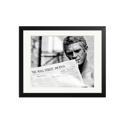 Steve McQueen WSJ Thomas Crown Affair Framed Print Black Medium