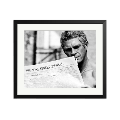 Steve McQueen WSJ Thomas Crown Affair Framed Print Black Large