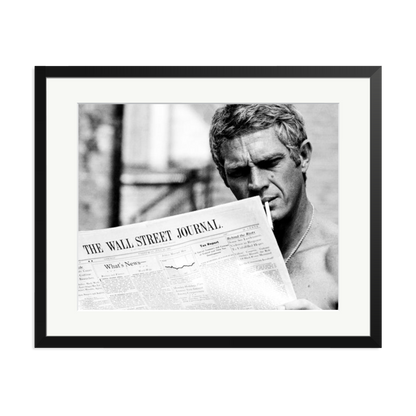 Steve McQueen WSJ Thomas Crown Affair Framed Print Black XL