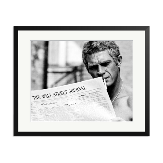 Steve McQueen WSJ Thomas Crown Affair Framed Print Black XL