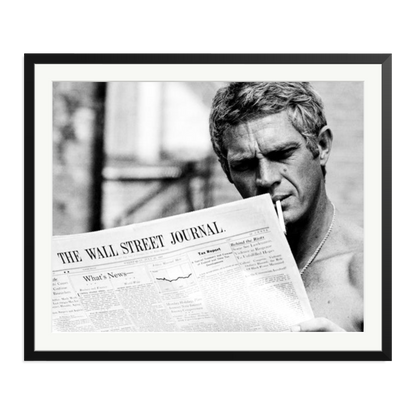 Steve McQueen WSJ Thomas Crown Affair Framed Print Black XXL
