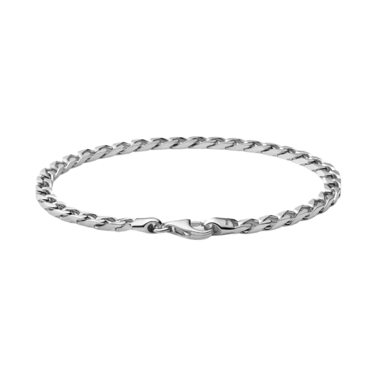 Miansai Sterling Silver 4mm Cuban Chain Bracelet Polished Silver