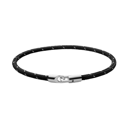 Miansai Cruz Rope Bracelet, Sterling Silver Black Steel