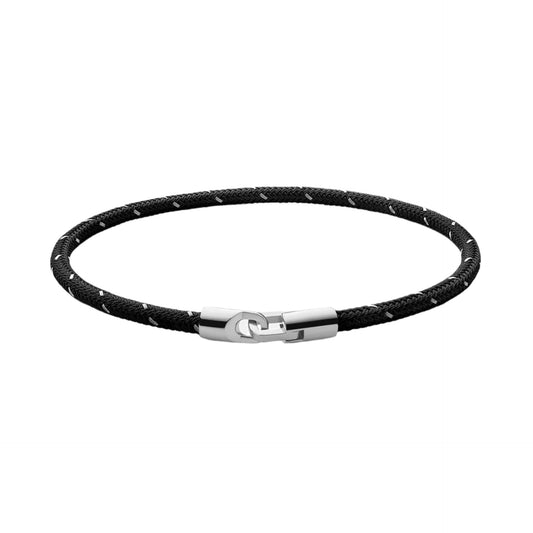 Miansai Cruz Rope Bracelet, Sterling Silver Black Steel
