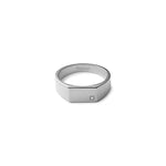 Miansai Geo Signet Diamond, Sterling Silver - Polished Silver/Pave