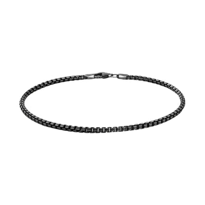 Miansai Sterling Silver 2mm Venetian Chain Bracelet II Oxidized Brushed
