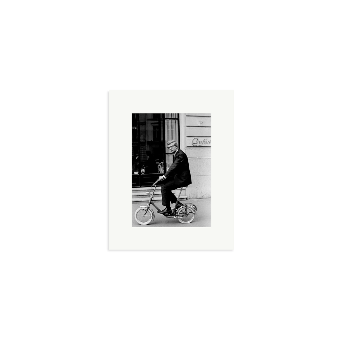 Michael Caine on His Bike Framed Print Print Only Small