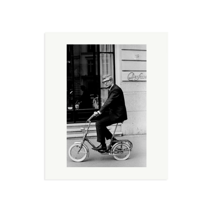Michael Caine on His Bike Framed Print Print Only Large