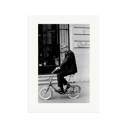 Michael Caine on His Bike Framed Print Print Only XL