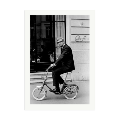 Michael Caine on His Bike Framed Print Print Only XXL
