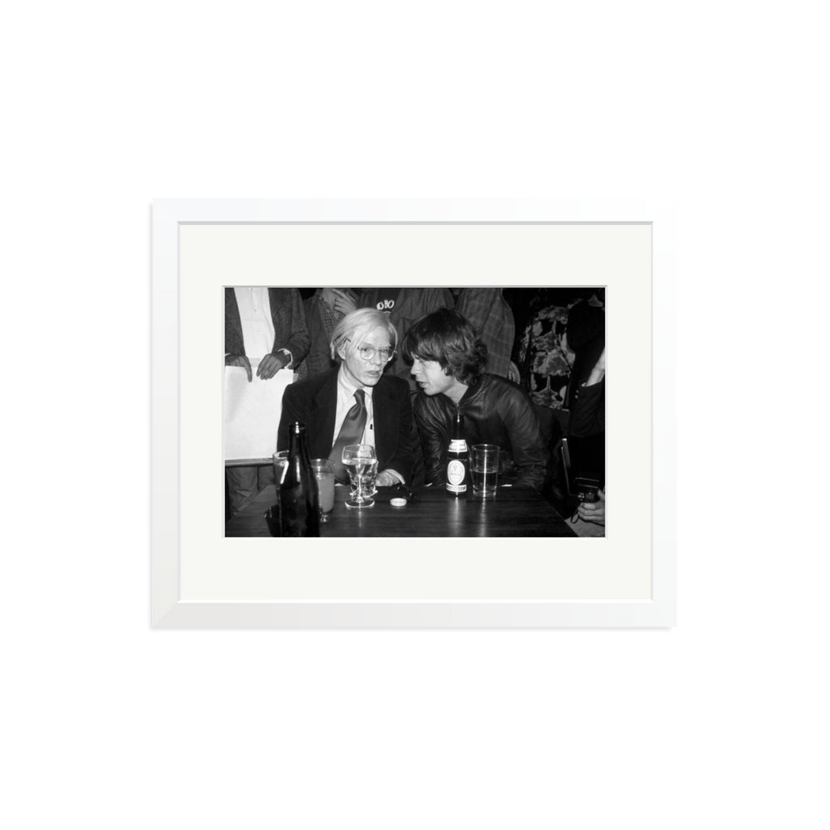 Mick Jagger and Andy Warhol Framed Print White Medium