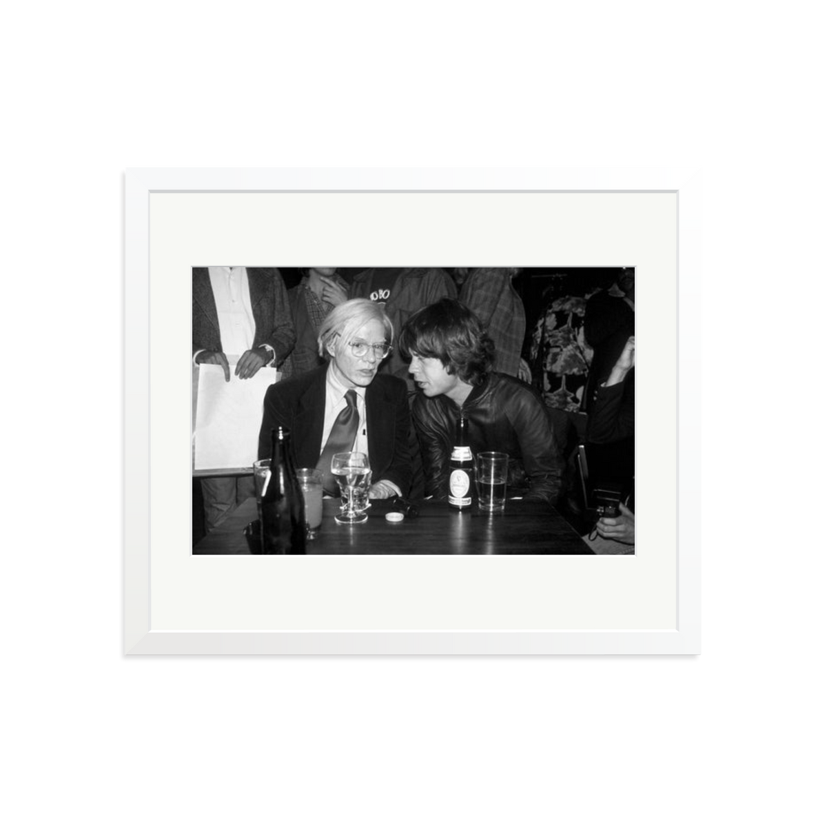 Mick Jagger and Andy Warhol Framed Print White Large