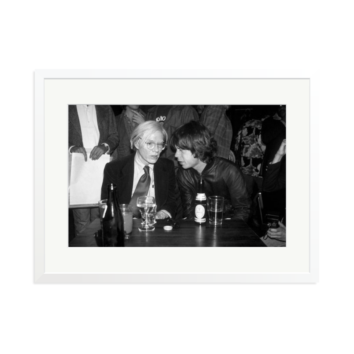 Mick Jagger and Andy Warhol Framed Print White XL