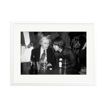 Mick Jagger and Andy Warhol Framed Print White XL