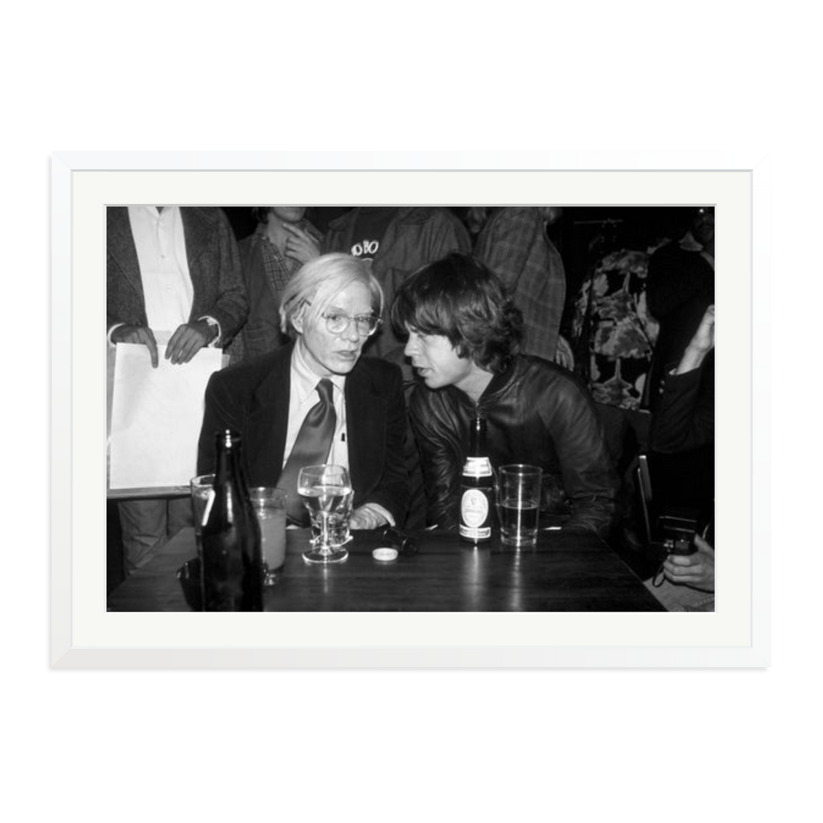 Mick Jagger and Andy Warhol Framed Print White XXL