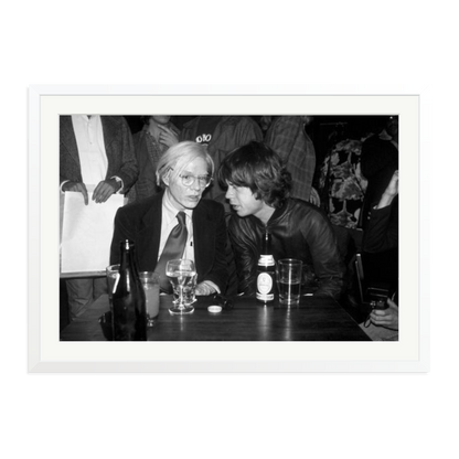Mick Jagger and Andy Warhol Framed Print White XXL